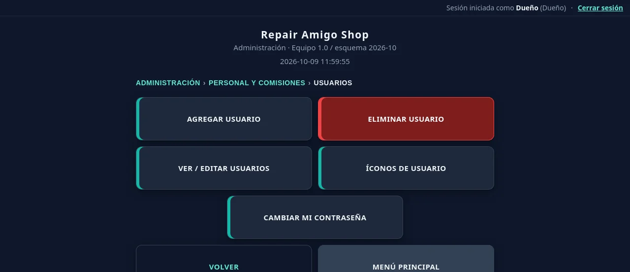Centro de usuarios